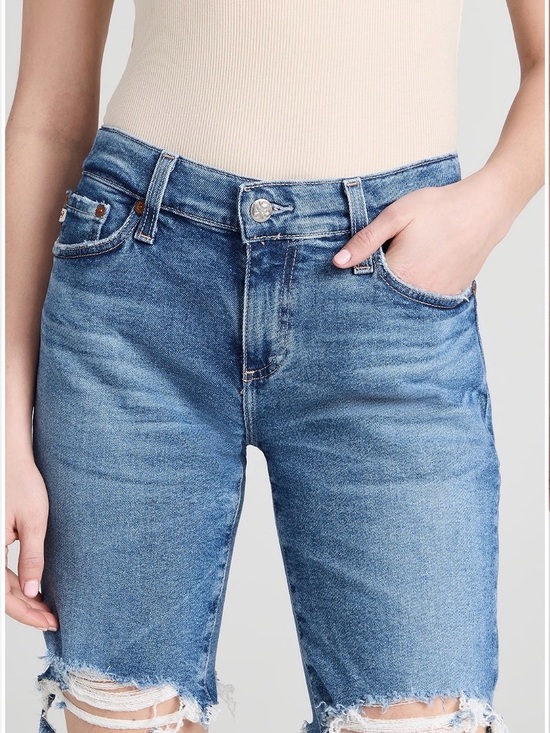 Ag Adriano Goldschmied Pants - AG Jeans Nikki Relaxed Skinny Short cutoff bermuda Women’s Distressed Denim